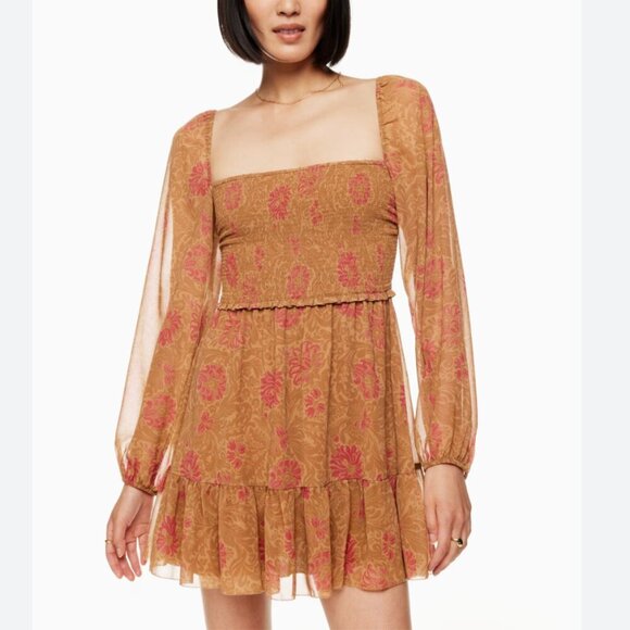 Aritzia Wilfred Tempest Dress in Brown Maplewood Chestnut Size Small - Picture 1 of 7